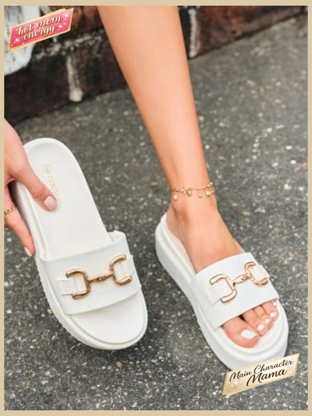 Raffia Platform Sandals Espadrilles Slip On Chain Detail Boho Summer Slide - Picture 3 of 7